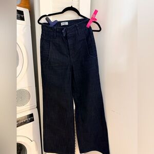 Helmut Lang Navy Wide Leg Jeans